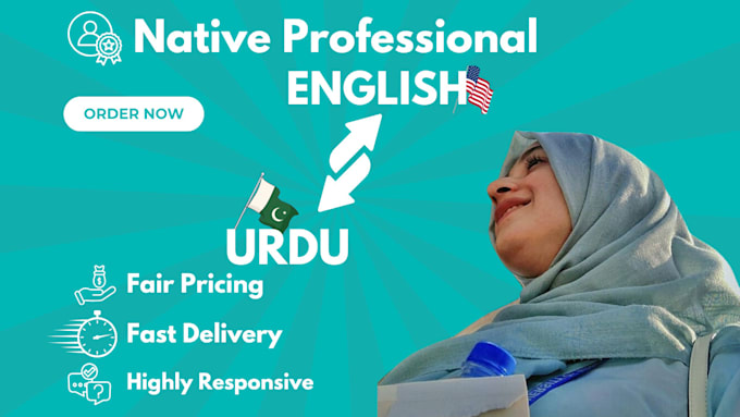 Gig Preview - Provide you with english to urdu and urdu to english translation with accuracy