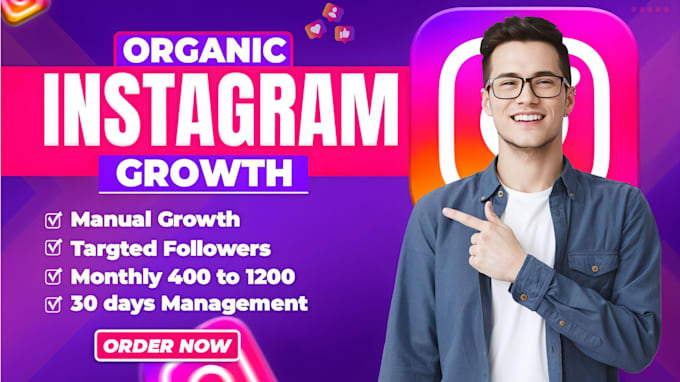 Gig Preview - Organically grow, promote and manage your instagram account