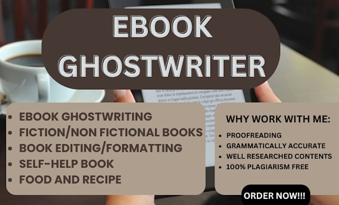 Gig Preview - Be your ebook ghostwriter, writer for fiction and non fiction book and ebook