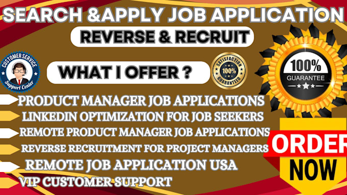 Gig Preview - Search and apply IT project manager remote USA job application reverse recruit