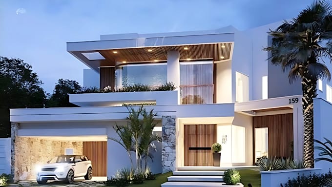 Gig Preview - Design, render 3d architectural exterior of house, commercial building rendering