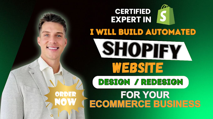 Gig Preview - Build automated shopify dropshipping store, shopify website design and redesign