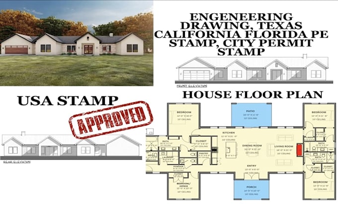 Gig Preview - Do USA pe stamp for architectural and engineering drawing mep drawing, site plan