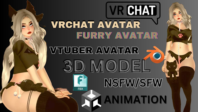 Gig Preview - Create a high quality vrchat avatar vr character vtuber model