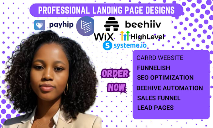 Gig Preview - Design carrd landing page, carrdco payhip landing page, funnelish landing page