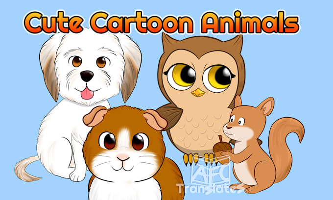 Gig Preview - Draw cute cartoon animal character mascot