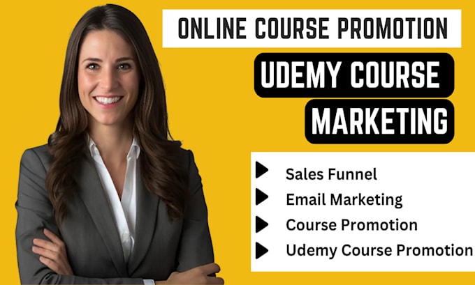 Gig Preview - Do thinkific kajabi online course promotion, udemy course marketing sales funnel