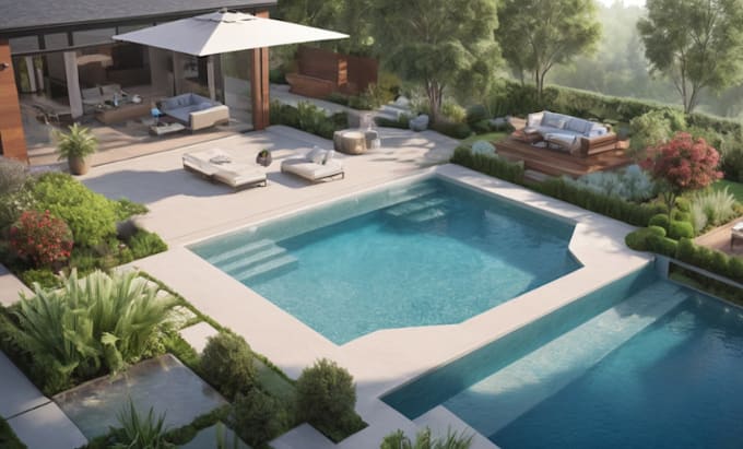 Gig Preview - Do landscape design, garden design, backyard, swimming pool, patio, terrace