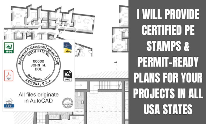 Gig Preview - Structural engineer, USA pe stamp, ohio, texas stamp for architecural drawings