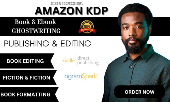 Gig Preview - Be your ebook ghostwriter, amazon kindle ebook writer, ebook writing