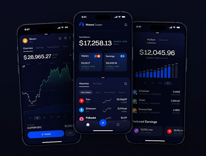 Bestseller - develop crypto wallet app, p2p exchange platform binance clone app, wallet app