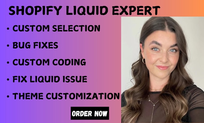 Gig Preview - Do shopify custom coding, bug fix, shopify liquid section, theme customization