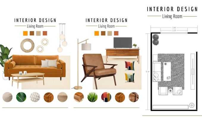 Gig Preview - Do interior design, shop for furniture, and create room layout