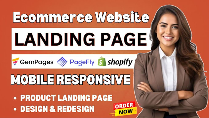 Gig Preview - Build ecommerce website landing page with pagely, gempages, shogun, shopify