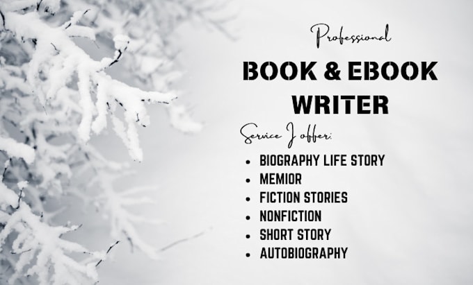 Gig Preview - Write fiction stories, autobiography, memoir, and be your biography ghostwriter