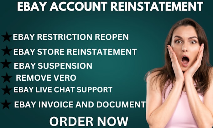 Gig Preview - Do ebay account reinstatement remove ebay suspension from ebay store mc011 mc999