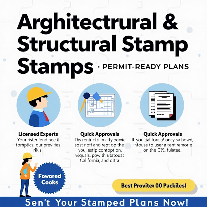 Gig Preview - Do architectural stamp, ca stamp, structural stamp, of drawings for city permit