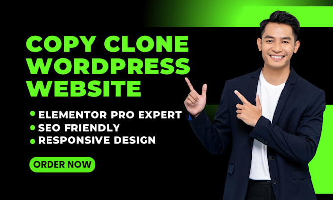 Gig Preview - Redesign, copy, clone duplicate wordpress website using elementor pro