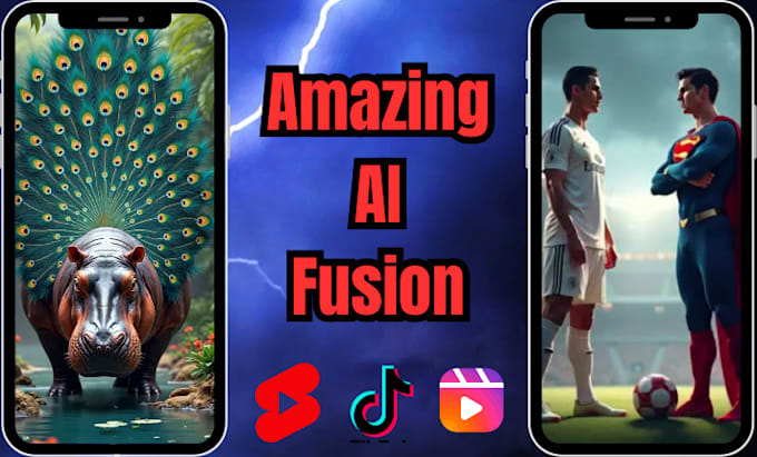 Gig Preview - Do ai hybrid human, animal fusion animation videos art for tiktok youtube and ig