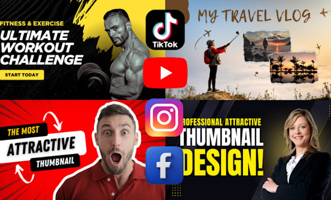 Bestseller - design attractive clickbait amazing youtube thumbnail in 3hr