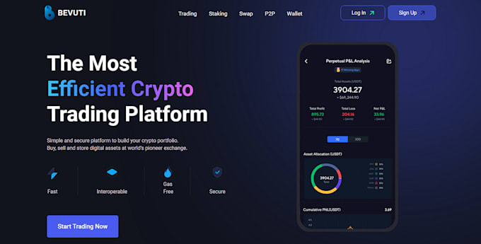 Gig Preview - Build exchange website, crypto exchange website, wallet app like binance