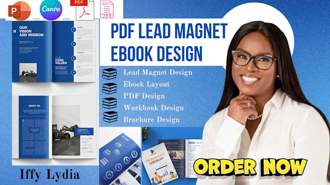 Gig Preview - Design PDF lead magnets, ebooks, workbooks, journal, brochures, canva ebook