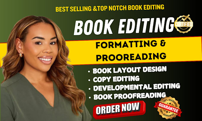 Gig Preview - Do book editing and formatting for your fiction novel, children book and ebook