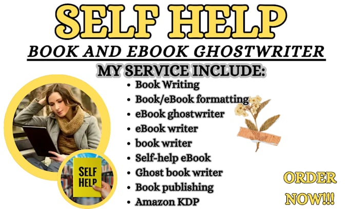 Gig Preview - Ghostwrite ebook writing for self help book as ebook ghostwriter, book writer