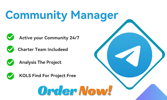 Gig Preview - Be your community manager for telegram with chatters team