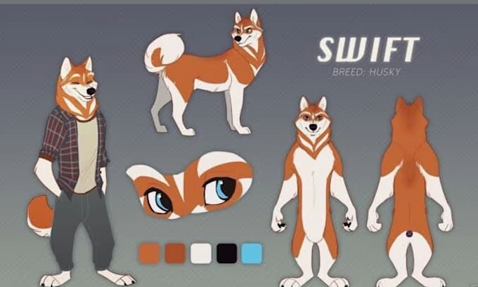 Gig Preview - Draw fursona art, furry character, furry reference sheet, oc, furry art