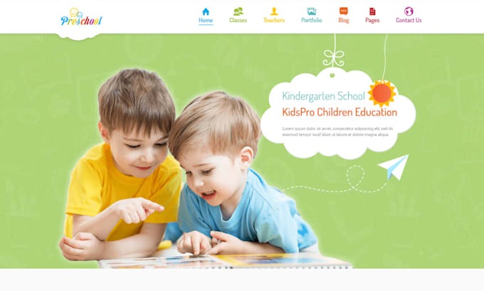 Gig Preview - Build kindergarten website, preschool, nursery school or daycare website