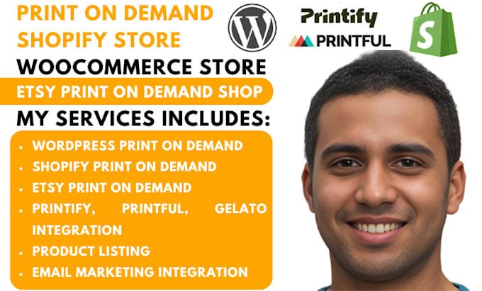 Bestseller - design woocommerce printify shopify print on demand printiful store wordpress