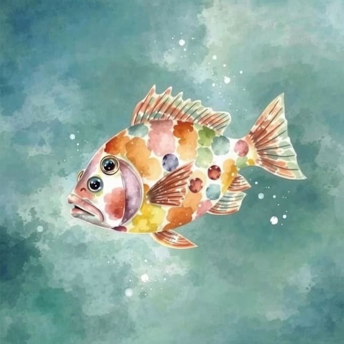 Gig Preview - Create fish, anything with watercolor style