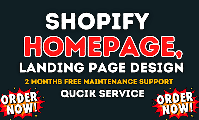 Gig Preview - Do shopify homepage or shopify landing page design quickly