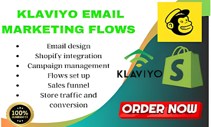 Gig Preview - Setup shopify klaviyo mailchimp email marketing campaign automation flows