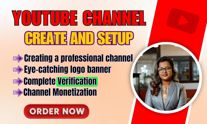 Gig Preview - Professional youtube channel create and setup for monetization