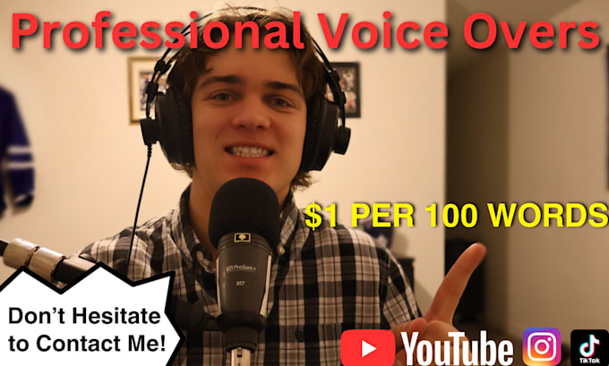 Gig Preview - Record professional voice overs in an american accent