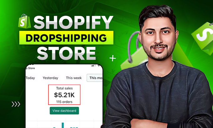 Gig Preview - Create a high converting shopify dropshipping store and website