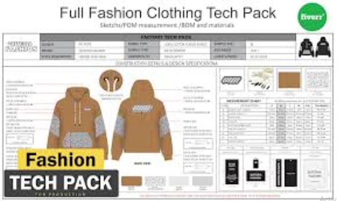 Gig Preview - Create professional fashion technical sketch and tech packs