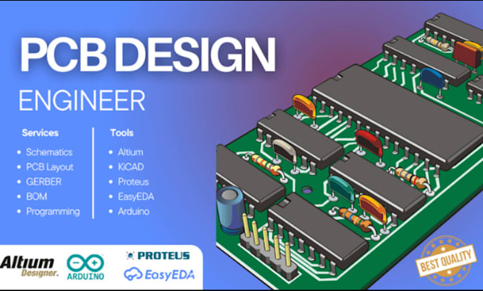 Gig Preview - Design high quality pcbs using altium, proteus, and multisim, easyeda, kicad,