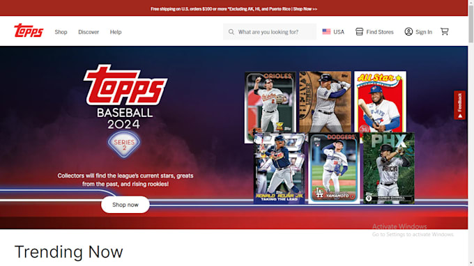 Gig Preview - Design sport card website topps card store trading card website tcg ccg shopify