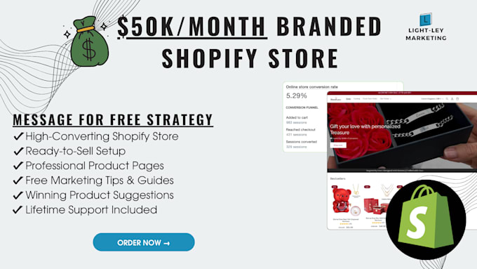 Gig Preview - Build a high converting shopify store for your brand