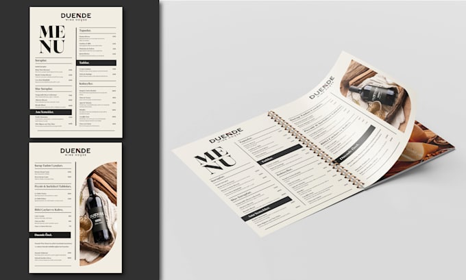 Gig Preview - Create minimal, original and professional menu designs for your business