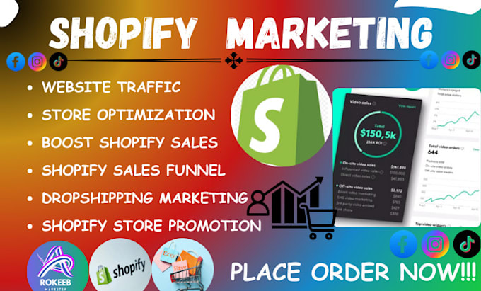 Gig Preview - Boost shopify sales, complete shopify marketing, shopify store promotion,  ads