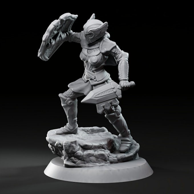 Gig Preview - Do 3d character,tabletop wargame miniature,toy 3d design,action pose,knight stl