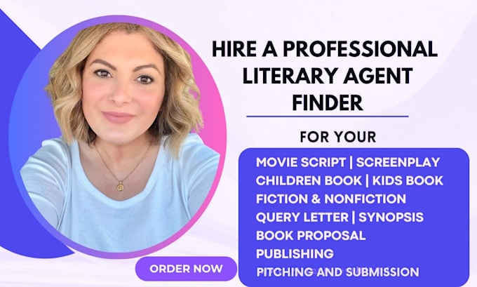 Gig Preview - Find active literary agents for movie script screenplay children book fiction