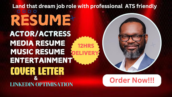 Gig Preview - Write interview landing  actor, media, music, screenwriter entertainment resume