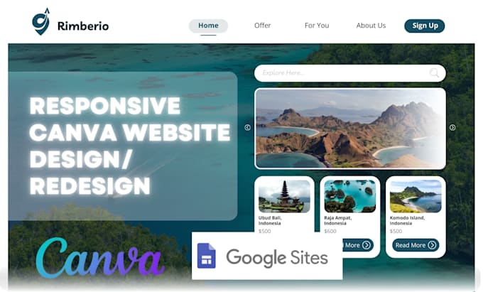 Gig Preview - Edit canva website, landing page, redesign canva website, google site domain