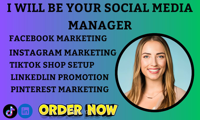 Gig Preview - Be your social media marketing manager and content creator