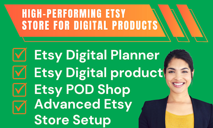 Gig Preview - Create digital product designs for your etsy store, with etsy seo listings